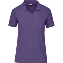 Ladies Basic Pique Golf Shirt Purple Front